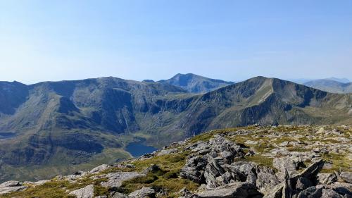 Glyder Fawr, Yr Wyddfa and Y Garn from Pen Yr Ole Wen, Eryri, Cymru.