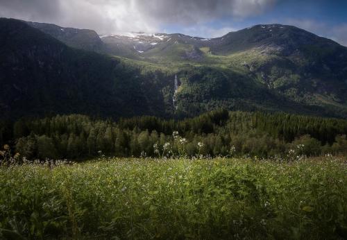 Morning glow in mountains of Skei, Norway