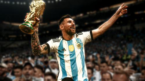Here's an edit I made for a photo of Lionel Messi with the world cup. Hope someone likes it.