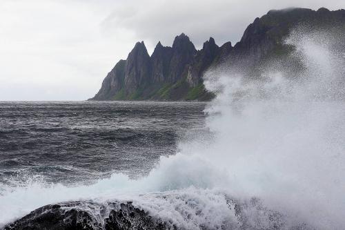 Stormy seas in Senja, Norway