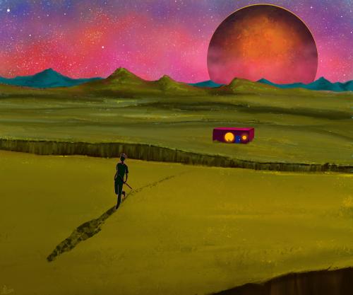 Another 'textured' planet for this painting. Goodnight everyone! ✌🏻👽