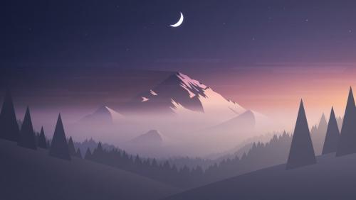 A minimalistic view of the mountains