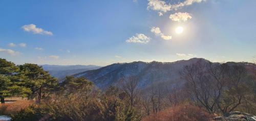 Landscape from top of the mountain. Daejeon, South Korea.