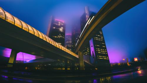 Foggy Ren Cen, Detroit by Ethan B. Allen