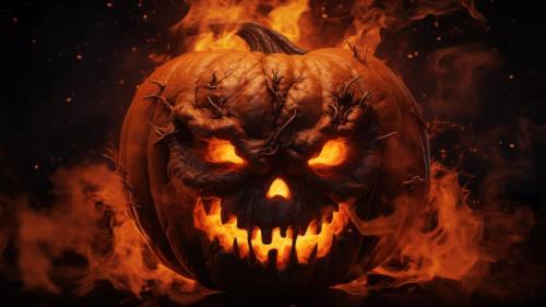 Halloween Pumpkin Catching On Fire
