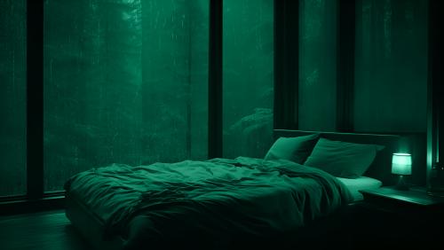 green forest bedroom