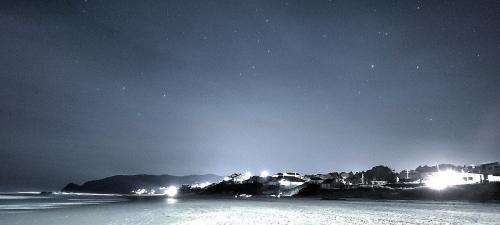 Lincoln city Beach at night.
