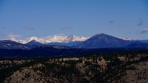 Distant view of Rocky Mountain NP, CO