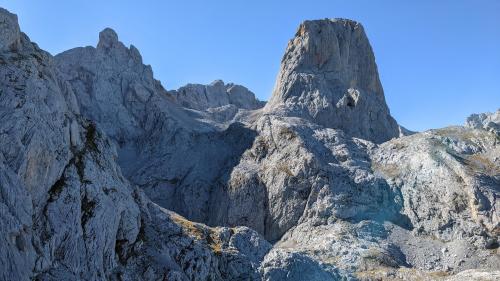 Pico Urriellu East Face, most iconic mountain in Picos de Europa, Spain