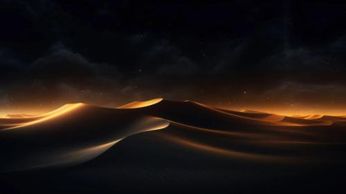 Desert Sand Dunes At Night