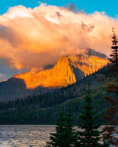 Two Medicine Lake at sunrise, Glacier National Park, Montana. {OC}