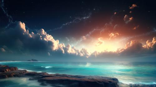 Clouds Meet The Galaxy AI Generated