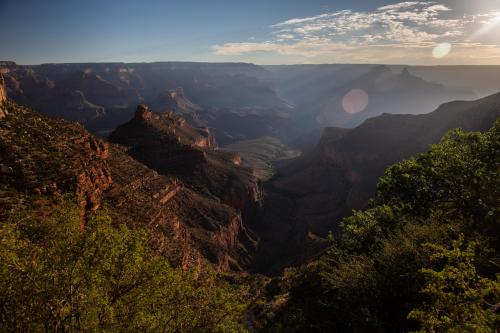 The Grand Canyon just after sunrise.