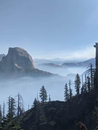 Wildfire smoke in Yosemite