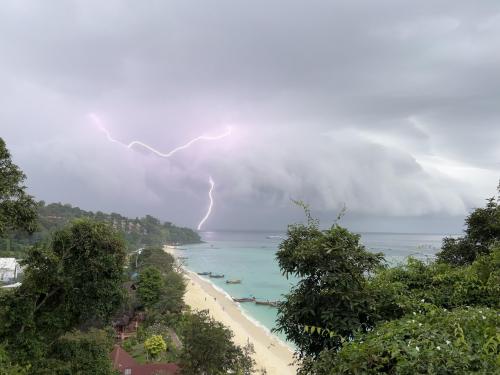 Watching the storm on Phi Phi Island in Thailand