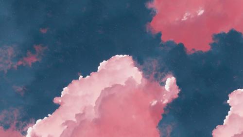 Pink Clouds, And A Stary Sky