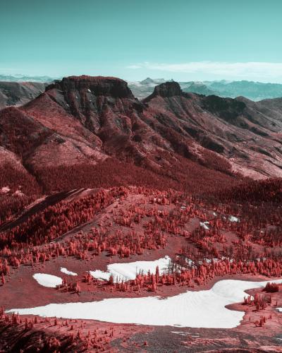 Avalanche Peak, False Color Infrared, Yellowstone National Park