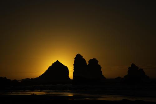 Sunset at Motukiekie Beach, Greymouth, West Coast, New Zealand