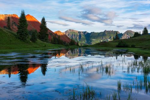 Colorado High Alpine Sunrise Reflection near Red Mountain Pass