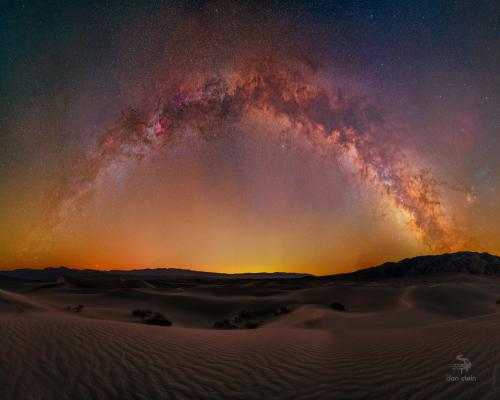 I took 59 images of the Milky Way and stitched them together to produce this 250 megapixel rainbow pano as it rose over the sand dunes of Death Valley. Zoom link in the comments