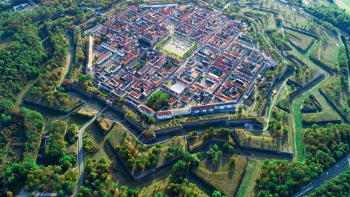 The fortified star town of Neuf-Brisach in France