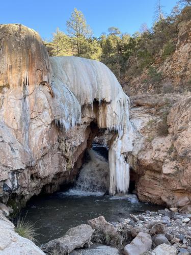 No filter. Natural travertine dam and falls near Jemez Springs in New Mexico.