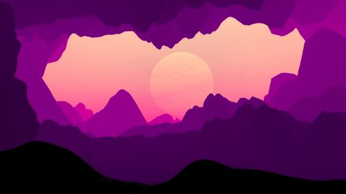 minimalist alien landscape - purple