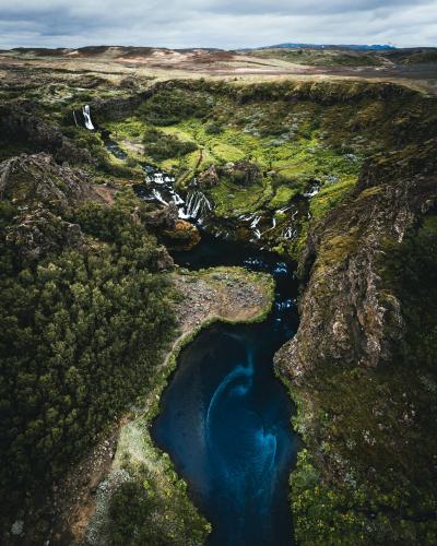 Small oasis at the edge of Icelandic highlands, Gjáin