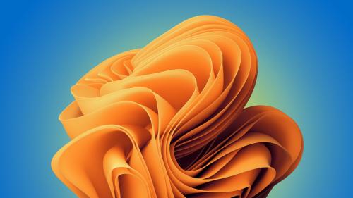 Windows 11 Orange Abstract Bloom