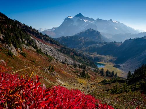 Mt. Shuksan overlooking Iceberg Lake, Washington, USA