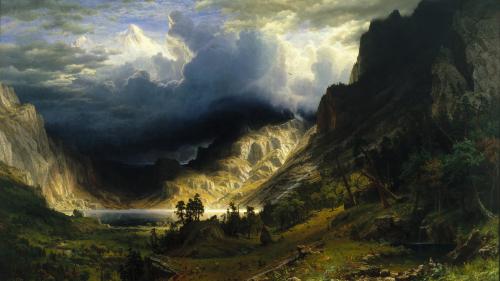 A Storm in the Rocky Mountains, Mt. Rosalie  by Albert Bierstadt