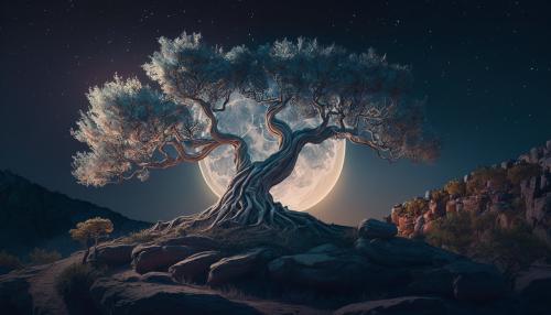 Tree under the moonlight