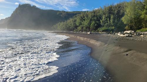 Pololū black sand beach, island of Hawai'i