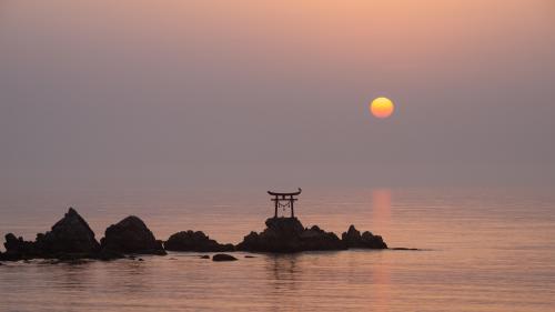 Sunset at Hachimannadagu Shrine, Kitsuki, Kyushu Japan