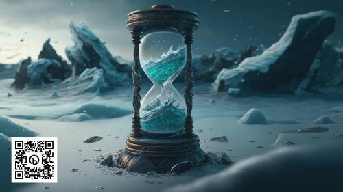 Frozen Hourglass on The Snow AI Generated Wallpaper