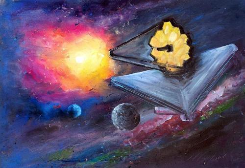 Beyond Time - My oil painting of James Webb