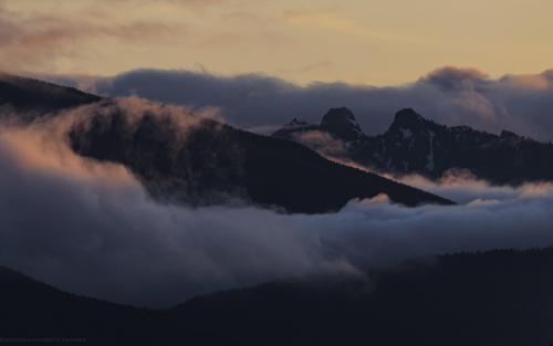 A cloudy sunset on the Olympic Peninsula