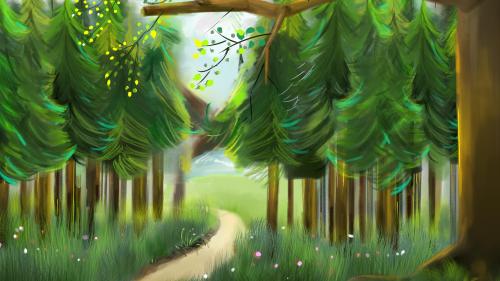 Step On Forest Green Background Art!