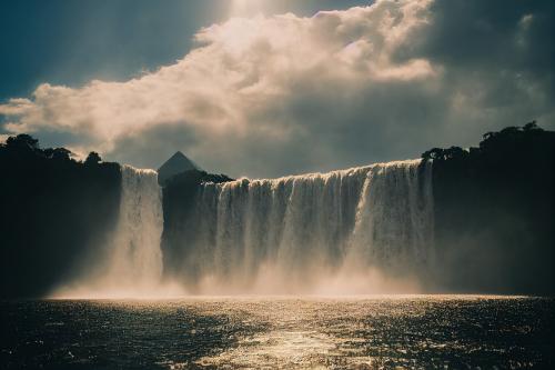 Pyramid by the waterfalls