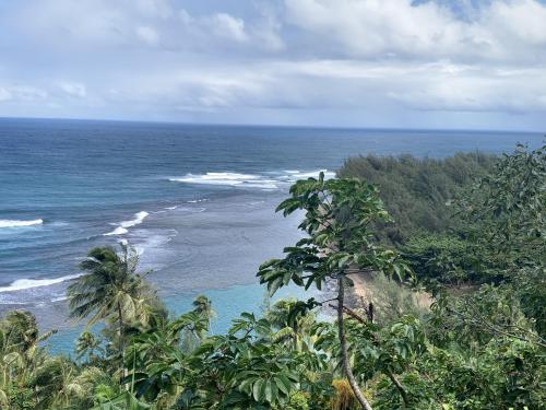 Looking down at Ke’e Beach from around .25 mile marker on Kalalau Trail. I didn’t make it much farther, maybe another 1/4 mile