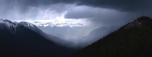 Distant Rainstorm @ Banff, Alberta