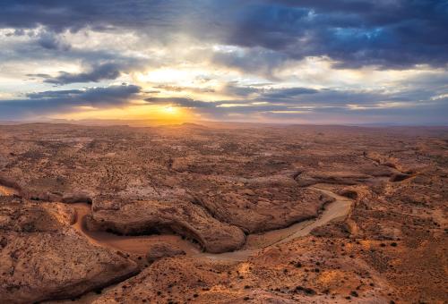 Sunrise over the Utah desert. Escalante, Utah