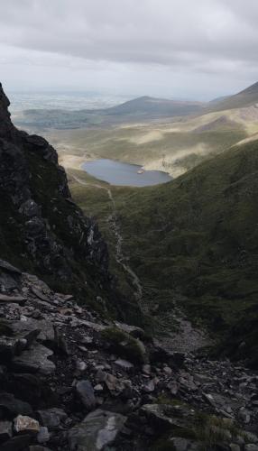 At the top of the ‘devils ladder’ near the summit of Carrauntoohil , Irelands tallest mountain , roughly 854m high at this point