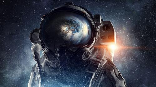 astronaut in galaxy