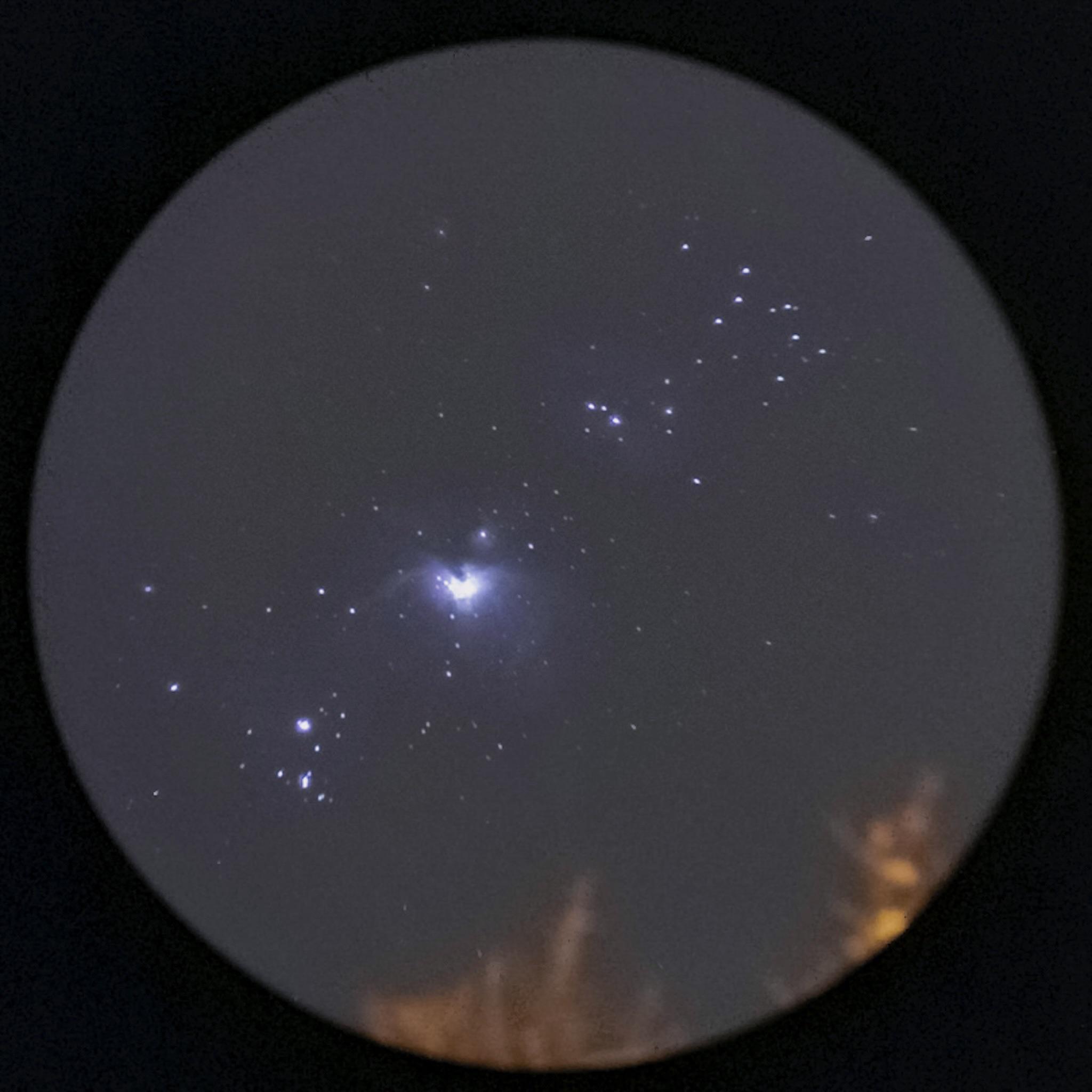 Orion nebula M42 using phone and binoculars
